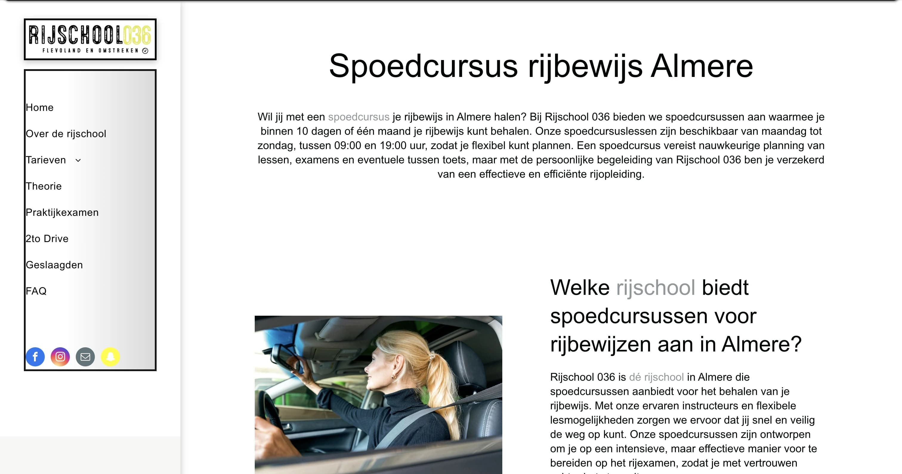 De situatie vóór Snippt bij Rijschool036